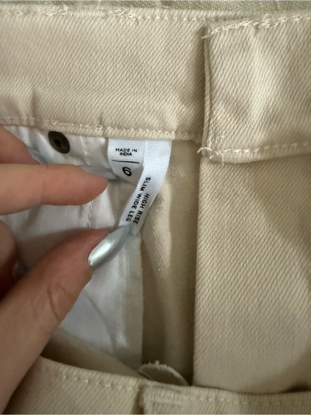 LOFT Cream Wide-Leg Jeans - Picture 5 of 6